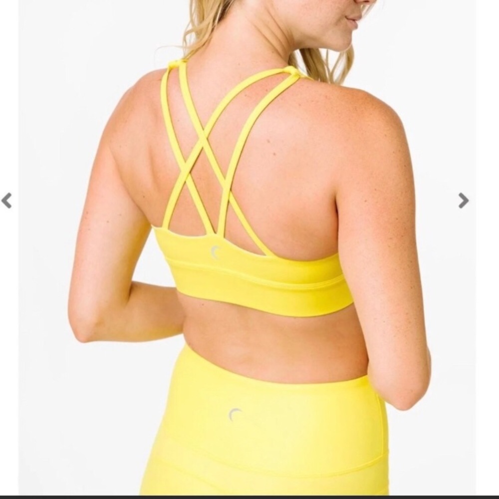 Yellow Metallic Sports Bra
